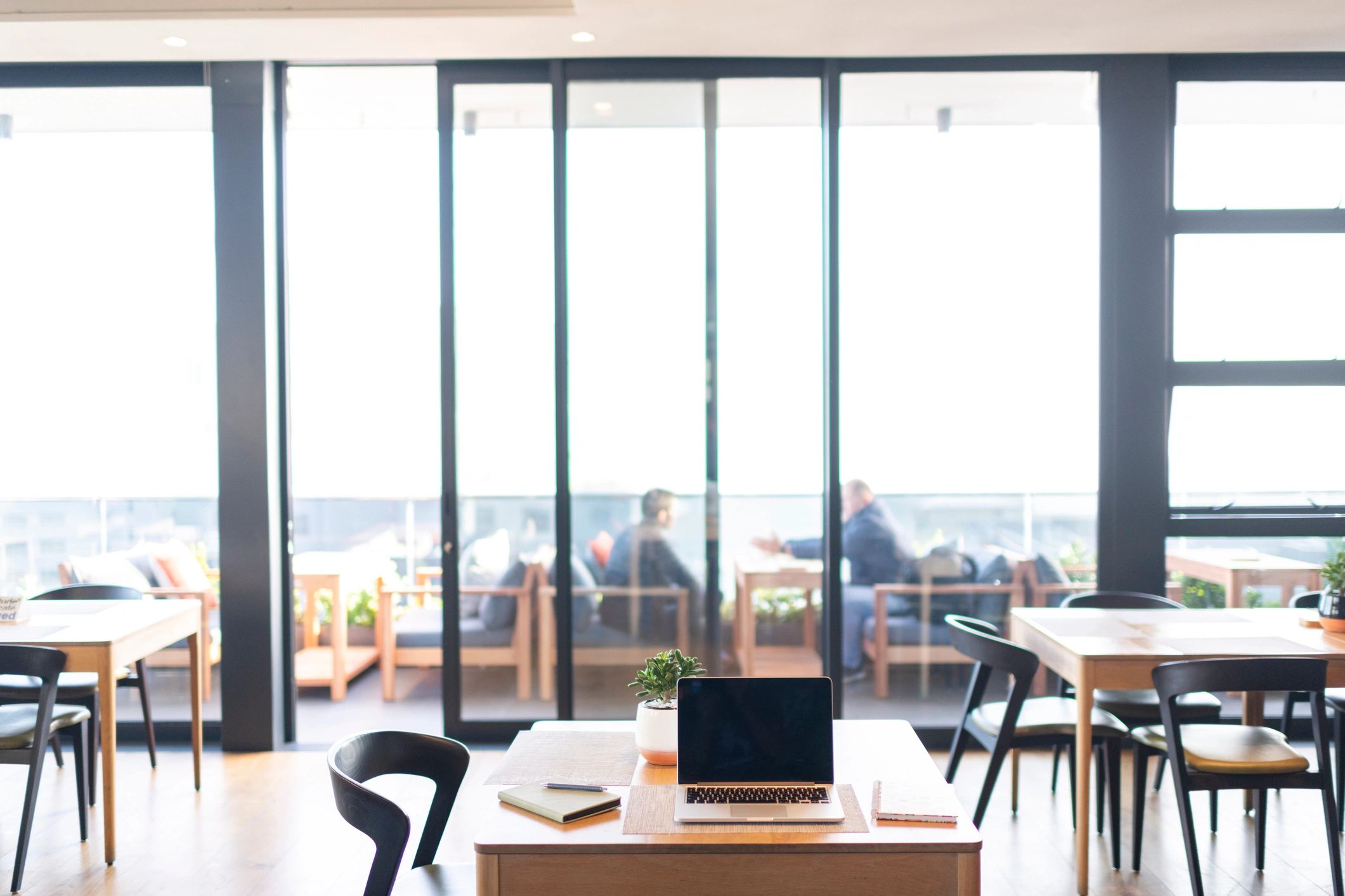 Workspace laptop on table
