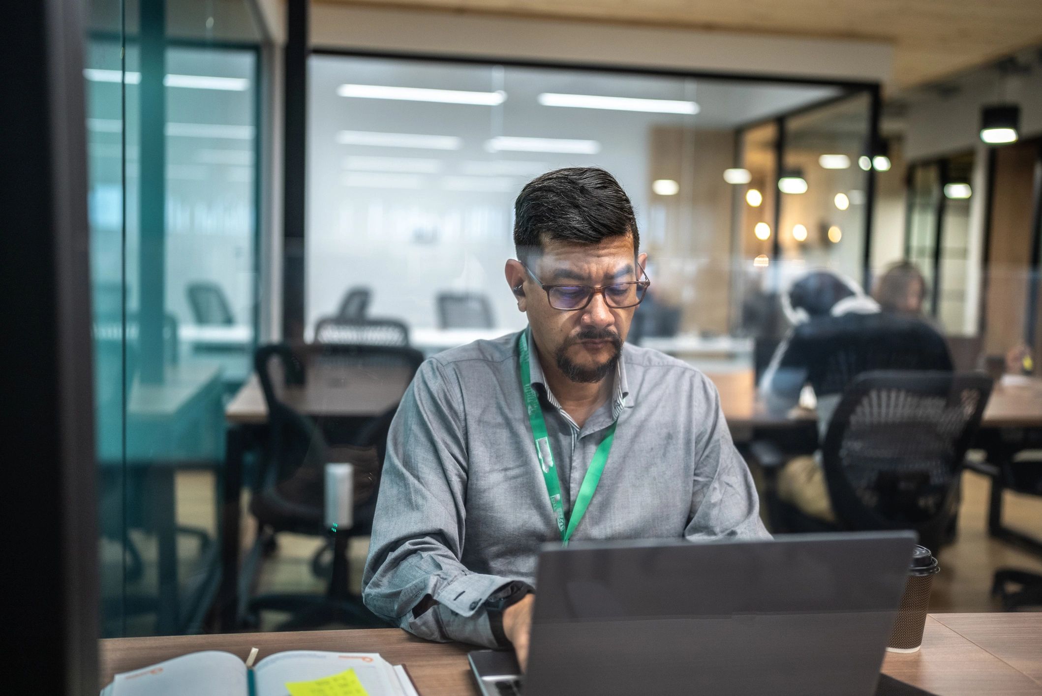 Portrait of a professional working on a laptop